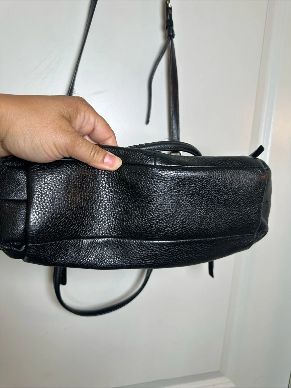 COACH Madison Embossed Leather Georgie Shoulder Crossbody Black Bag